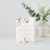 Carte D'accompagnement Doux Blush Meadow Floral Wishing well Mariage (Debout devant)