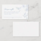 Carte D'accompagnement Doux Dusty Blue Chinoiserie Déchets Raffle (Devant / Derrière)