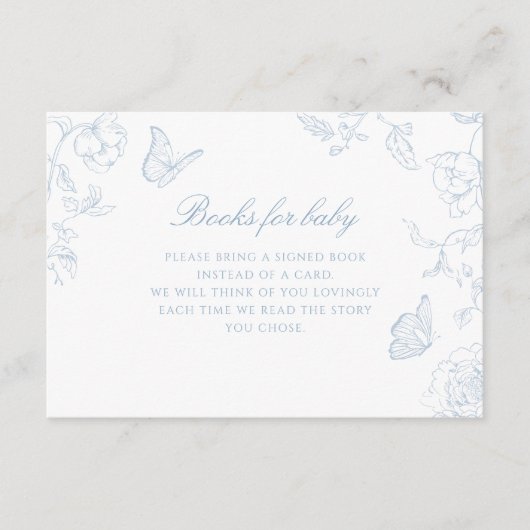 Carte D'accompagnement Doux Dusty Blue Chinoiserie Livres pour bébé (Devant)