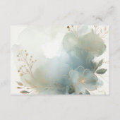Carte D'accompagnement Doux Golden Dusty Blue Romance Mariage (Dos)