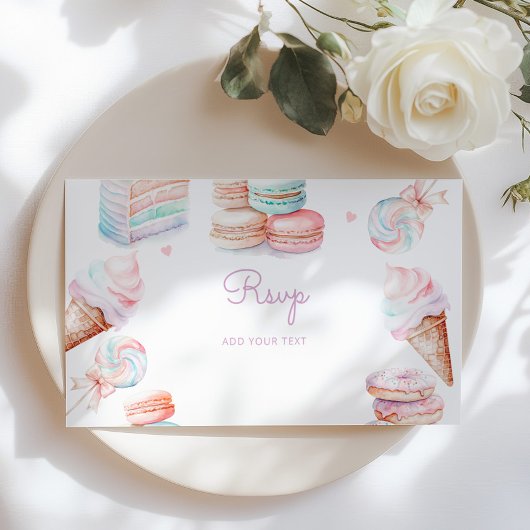 Carte D'accompagnement Doux pastel rsvp