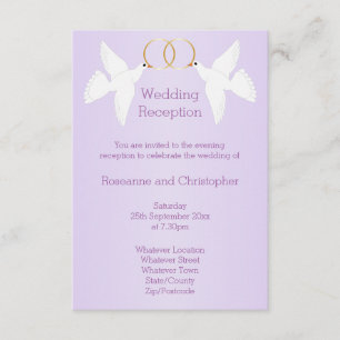 Carte D'accompagnement Doves Design Lilac Coloré Mariage Réception