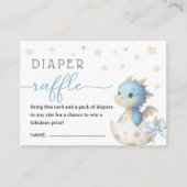 Carte D'accompagnement Dragon Baby Shower Boy Blue Diaper Raffle (Devant)