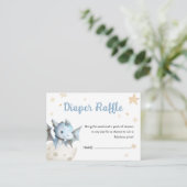 Carte D'accompagnement Dragon Baby shower Cute Boy Blue Diaper Raffle (Debout devant)