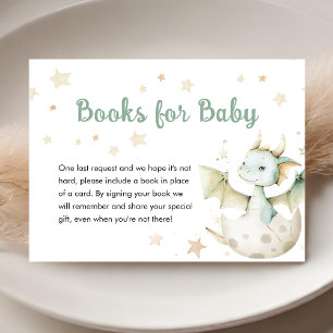 Carte D'accompagnement Dragon Baby shower Cute Green Livres Pour Bébé