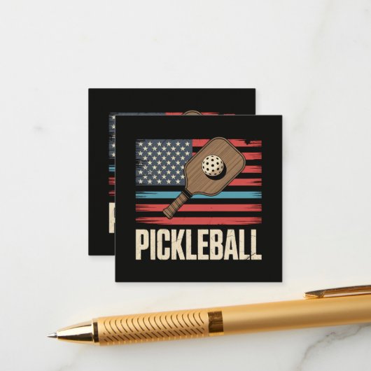Carte D'accompagnement Drapeau américain Pickleball (Devant/Arrière en situation)