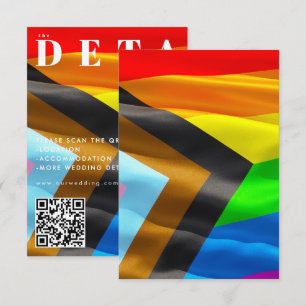 Carte D'accompagnement Drapeau de fierté Typographie Mariage noir Code QR