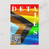 Carte D'accompagnement Drapeau de fierté Typographie Mariage noir Code QR (Dos)