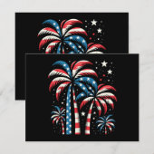Carte D'accompagnement Drapeau de l'été 4 juillet (Devant / Derrière)