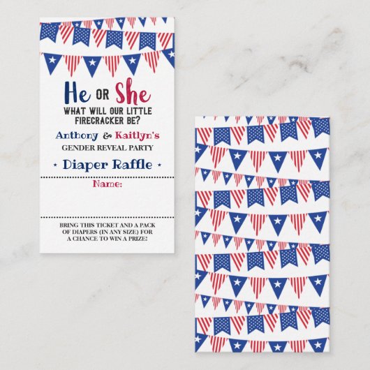 Carte D'accompagnement Drapeaux de Bunting 4 juillet Fête de Révélation d (Devant / Derrière)