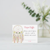 Carte D'accompagnement Dream Catcher Baby shower rose Déchets Raffle (Debout devant)
