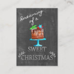 Carte D'accompagnement Dreaming of a Sweet Christmas !<br><div class="desc">Le Handpainted watercolor on chalkboard,  Christmas cake for the sweetest season of the year.</div>