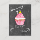 Carte D'accompagnement Dreaming of a Sweet Christmas !<br><div class="desc">Le Handpainted watercolor on chalkboard,  Christmas cake for the sweetest season of the year.</div>