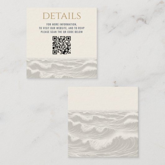 Carte D'accompagnement Dreamy Blue Palm Trees Mariage QR Code (Devant / Derrière)