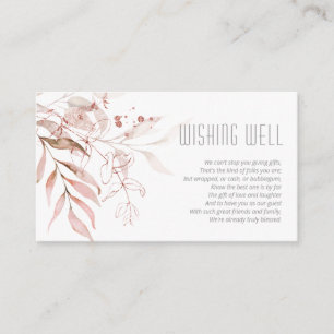 Carte D'accompagnement Dreamy Foliage Wishing Well V3 Blush Pink ID817