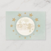 Carte D'accompagnement Dreamy Greenery Gold Moon & Stars Diaper Raffle (Dos)