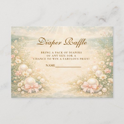 Carte D'accompagnement Dreamy Ocean Pearl Nursery Diapper Raffle (Devant)
