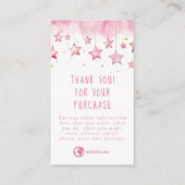 Carte D'accompagnement Dreamy rose stars merci (Devant)