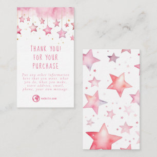Carte D'accompagnement Dreamy rose stars merci