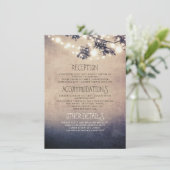 Carte D'accompagnement Dreamy String Lights Branches Détails du Mariage (Debout devant)