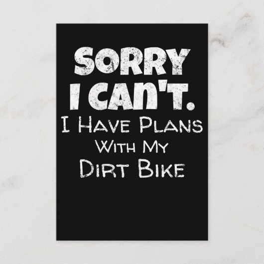 Carte D'accompagnement Drôle Dirt Vélo Devis Motocross Racing Motorcycle (Devant)