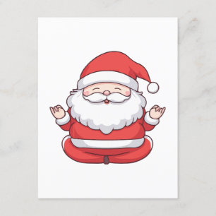 Carte D'accompagnement Drôle Kawaii Santa Yoga Méditation