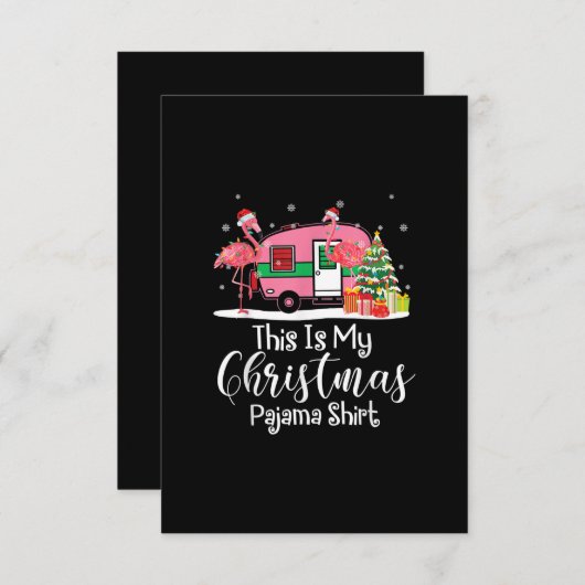 Carte D'accompagnement Drôle Noël Flamant rose cadeau Camper (Devant / Derrière)