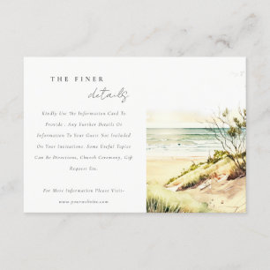 Carte D'accompagnement Dusky Coastal Beach Sun Seascape Détails du Mariag