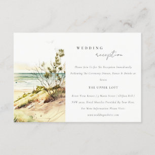 Carte D'accompagnement Dusky Coastal Beach Sun Seascape Mariage Réception