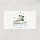 Carte D'accompagnement Dusky Cruise Ship Palm Seascape Site Mariage (Devant)