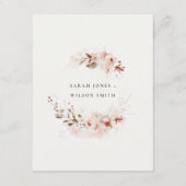 Carte D'accompagnement Dusky Fall Marsala Blush Floral Détails du Mariage (Dos)