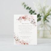 Carte D'accompagnement Dusky Fall Marsala Blush Floral Détails du Mariage (Debout devant)