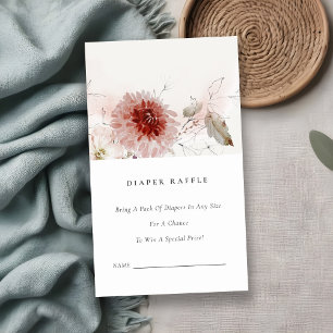 Carte D'accompagnement Dusky Fall Marsala Flora Baby shower de carafe de 