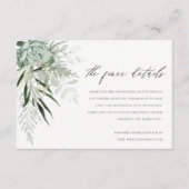 Carte D'accompagnement Dusky Green Leafy Fern Mariage Succulent Détails (Devant)