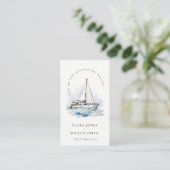 Carte D'accompagnement Dusky Sailboat Yacht Seascape Mariage Website (Debout devant)