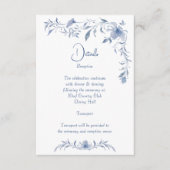 Carte D'accompagnement Dusty bleu floral vert ruban élégant mariage (Devant)