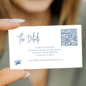 Carte D'accompagnement Dusty bleu mariage QR CODE en ligne RSVP détails