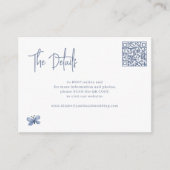 Carte D'accompagnement Dusty bleu QR CODE en ligne RSVP mariage détails (Devant)