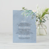 Carte D'accompagnement Dusty Blue and Greenery Information du Mariage Inv (Debout devant)