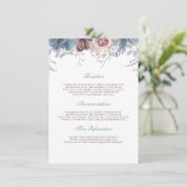 Carte D'accompagnement Dusty Blue and Mauve Mariage Information Invité (Debout devant)