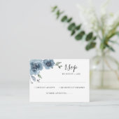 Carte D'accompagnement Dusty Blue Ardoise Floral Aquarelle Mariage RSVP (Debout devant)