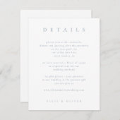 Carte D'accompagnement Dusty Blue Boho 1 Détails Mariage Moderne (Devant / Derrière)