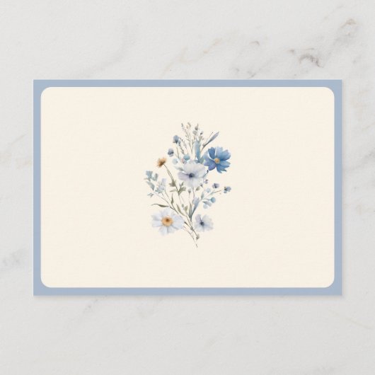 Carte D'accompagnement Dusty Blue Boho Fleur sauvage Détails Mariage (Dos)
