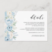 Carte D'accompagnement Dusty Blue Boho Floral Wedding Details (Devant)