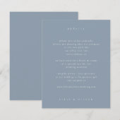 Carte D'accompagnement Dusty Blue Boho Photo Mariage Moderne (Devant / Derrière)