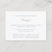 Carte D'accompagnement Dusty Blue Botanical Branch Mariage Hébergements (Devant)