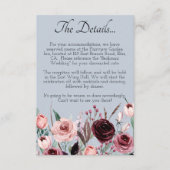 Carte D'accompagnement Dusty Blue Botanical Elegant Wedding Details Card (Devant)