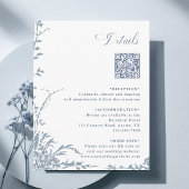 Carte D'accompagnement Dusty Blue Botanical Wedding QR Code Details
