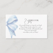 Carte D'accompagnement Dusty Blue Bow Book pour Baby Baby shower Boy (Devant)