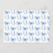 Carte D'accompagnement Dusty Blue Bow Tying Fête des mariées de noeud Rec (Dos)